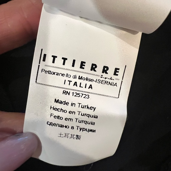 Fiorucci Crystal Rhinestone Logo Long Sleeve Top XS Black Sparkle Tee NWT - Picture 7 of 10